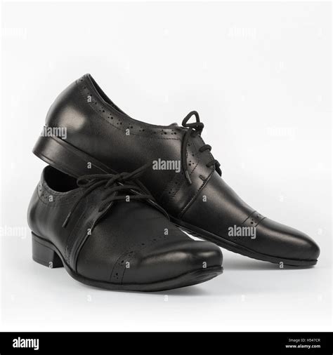 Pair Of Black Shiny Men Shoes Stock Photo Alamy
