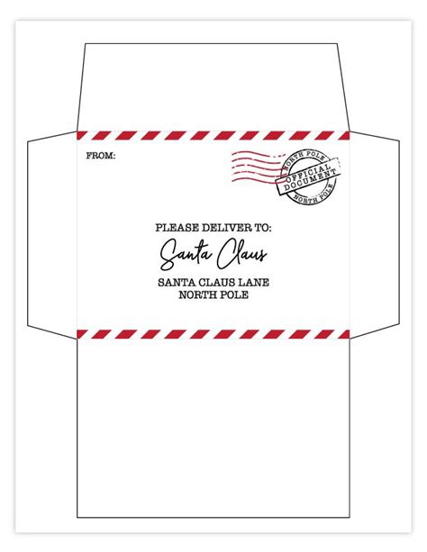 Free Printable Envelope From Santa Template Word
