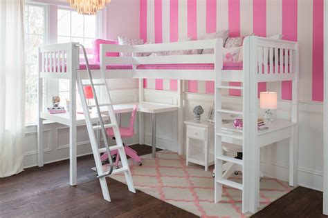 Corner Loft Bed With Desks Perfect Solution For Twins Or Siblings Who