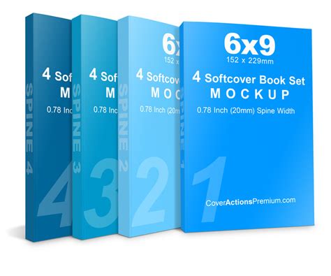 book set mockup  softcover cover actions premium mockup psd template