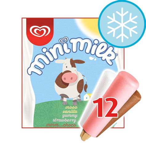 Walls Mini Milk Ice Cream Lollies 12 X35ml Tesco Groceries