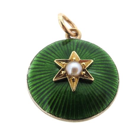 Enamel And Pearl Star Pendant Ar Ullmann