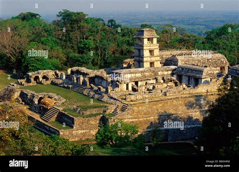 El Palacio The Palace Palenque Archaeological Site Palenque Chiapas