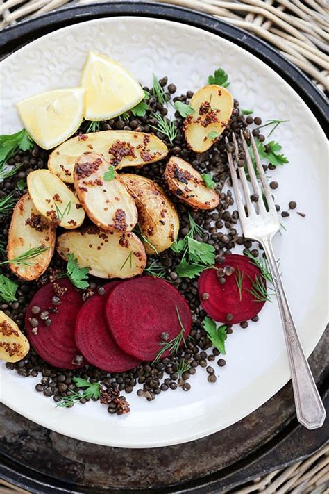 This is great, don't have to. Lentil and Mustard-Roasted Potato Salad with Beets | Recipe | Roasted potatoes, Beet salad ...