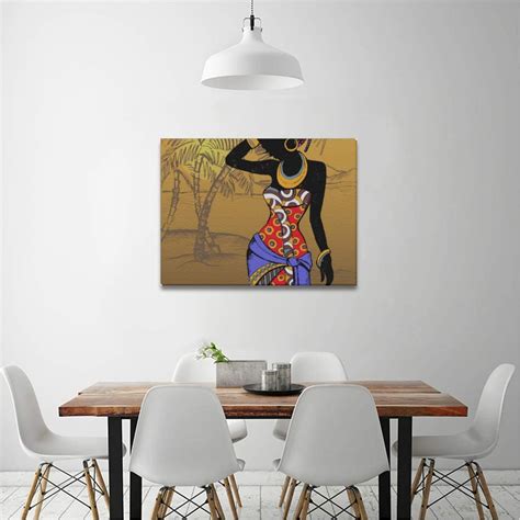 Ggkdl Canvas Wall Art Beautiful Black Woman African Canvas