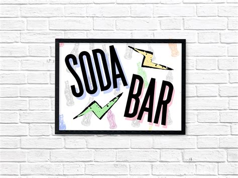 Digital Prints Soda Bar Soda Bar Printables Soda Bar Sign