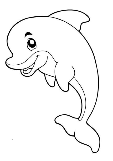 Coloring Pages Cute Baby Dolphin Coloring Pages