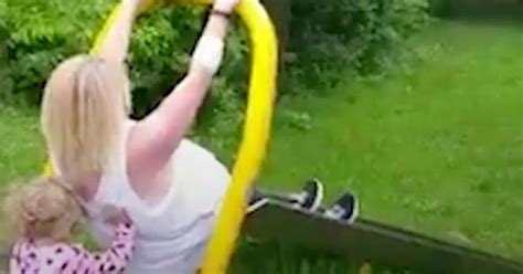 Mortified Mum Left Topless In Playground After Slide Pulls Off Her