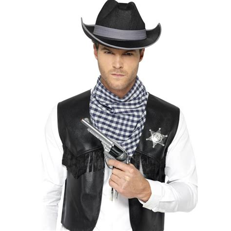 Adults Mens Western Gunslinger Outlaw Sheriff Costume Kit