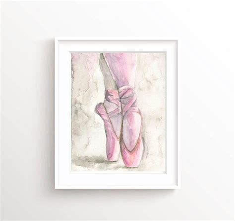Pointe Shoe Art Ballet Watercolor Art Pointe Shoes Print Etsy