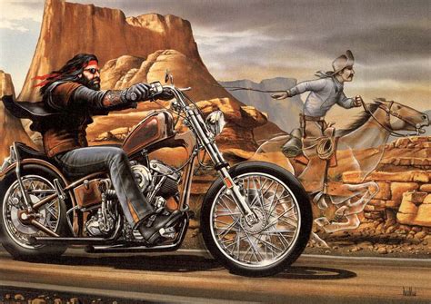 Art Print Poster Canvas Ghost Rider David Mann Cult Biker Ebay