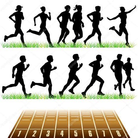 runners silhouettes set ⬇ vector image by © kaludov vector stock 6828719