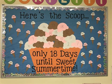 End Of The School Year Bulletin Board Count Down Ice Cream Theme 🍦🍦🍦