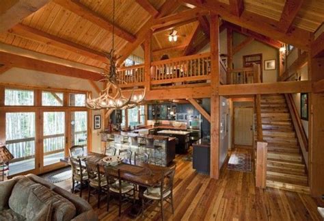 Cheap home plans and designs to help you build your dream home. Small Log Home Plans with Loft Above U Shaped Kitchen ...