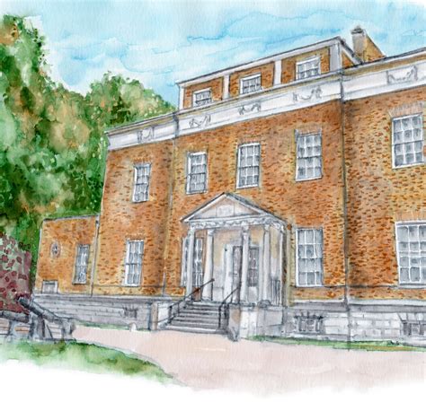 Manor House Library Wedding Venue Print — A Little Brush