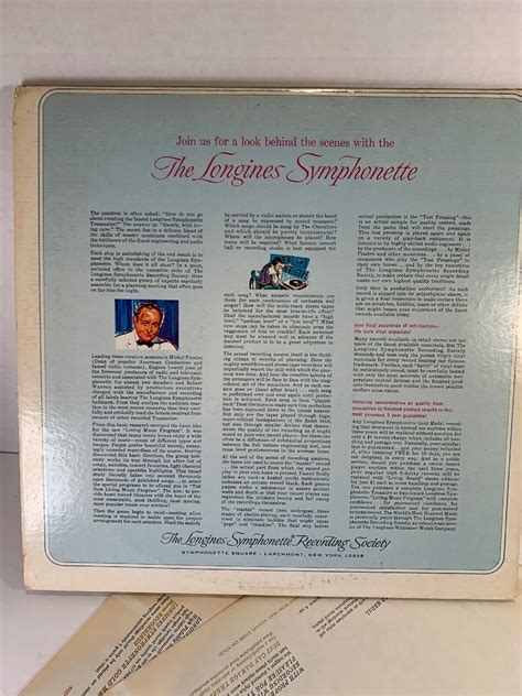 Nostalgic Thirties Lp The Longines Symphonette Living Music Program Ebay