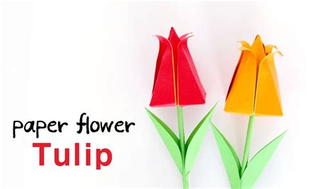 How To Fold Paper Tulip I Flower Origami Youtube