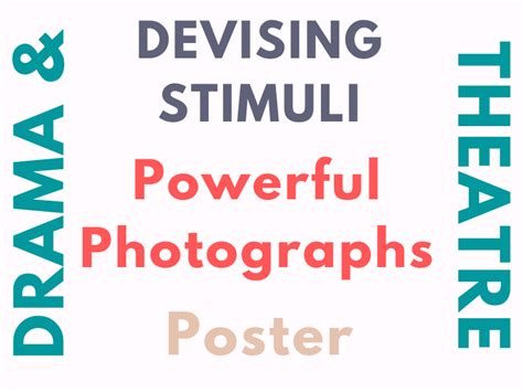 Devising Stimuli Powerful Photographs Poster For Drama And Theatre