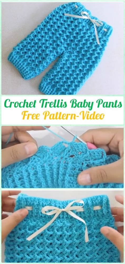 Crochet Trellis Baby Pants Free Pattern Video Crochet Baby Pants Free