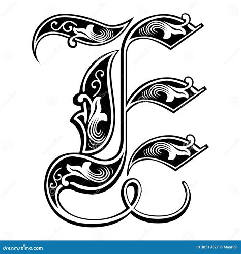 Garnished Gothic Style Font Letter B Vector Illustration