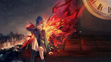 Desktop Wallpaper Anime Touka Kirishima Tokyo Ghoul Wings Of Fire