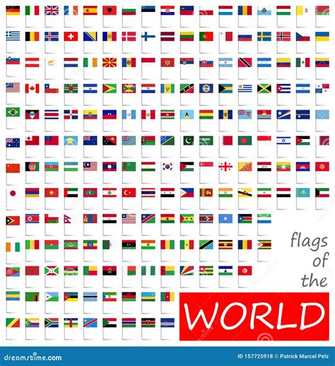 Alle Vlaggen Van Landen Van De Wereld Vector Illustratie Illustration