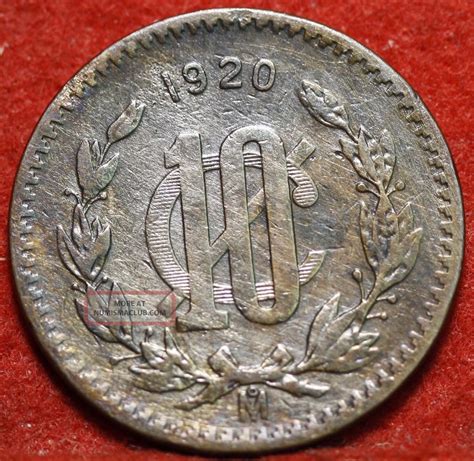 Circulated 1920 Mexico 10 Centavos Copper Foreign Coin Sh