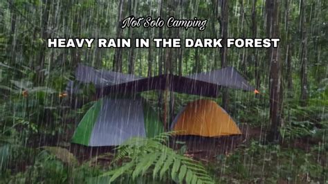 Not Solo Camping • Relaxing Camping In The Rain In The Dark Forest Mindovermetal English