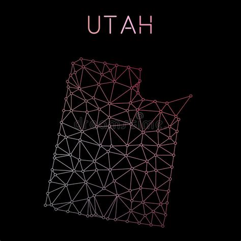 Utah Map Stylish Location Icon With Utah Map And Flag Stock Vector