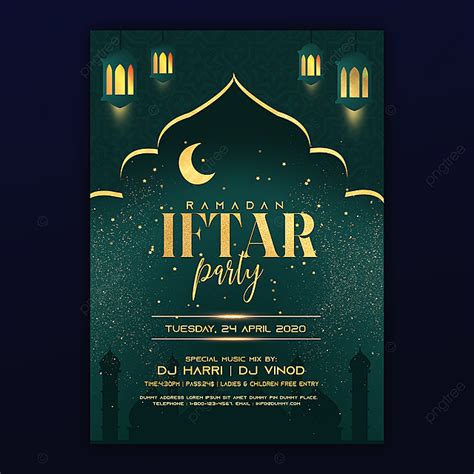 Green Theme Ramadan Iftar Party Invitation Psd Flyer Template Download