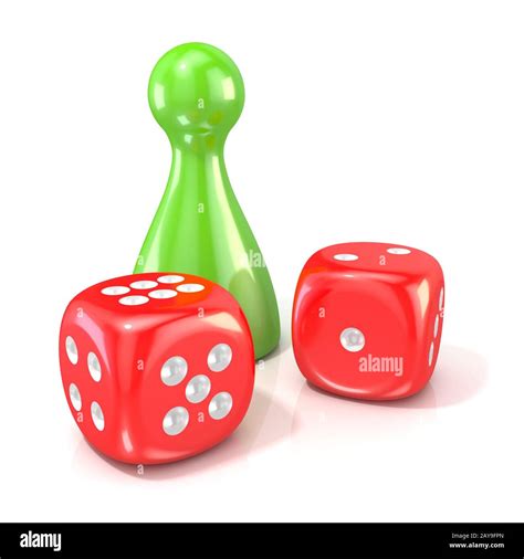 Board Game Figure With Two Red Dice 3d Stock Photo Alamy