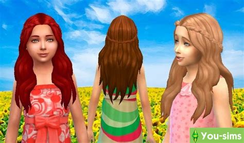 Скачать Детская прическа Girlssensitivehair от Kiara24 к Sims 4 You Sims