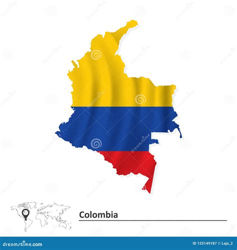 Bandera Y Mapa De Colombia