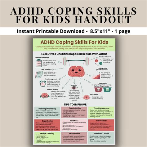 Adhd Coping Skills For Kids Executive Functioning Deficits Strategies