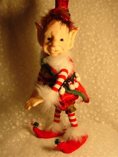 Christmas Elves Sitting Standing Elf Doll Christmas By Dinglebee