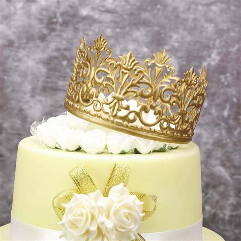 Gold Metal Princess Crown Cake Topper Tableclothsfactory