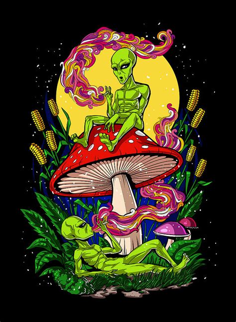 Magic Mushrooms Aliens Digital Art By Nikolay Todorov Fine Art America