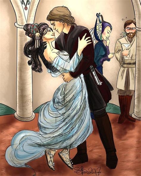 Beautiful Yet Funny Drawing Of Padme And Anakin Star Wars Star Wars Anakin Star Wars