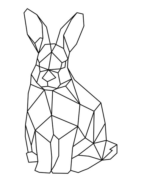 Printable Geometric Rabbit Coloring Page