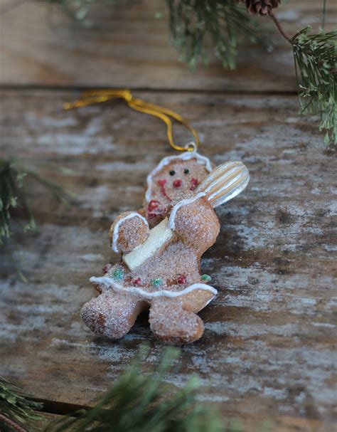Glittered Gingerbread Ornament With Whisk The Weed Patch