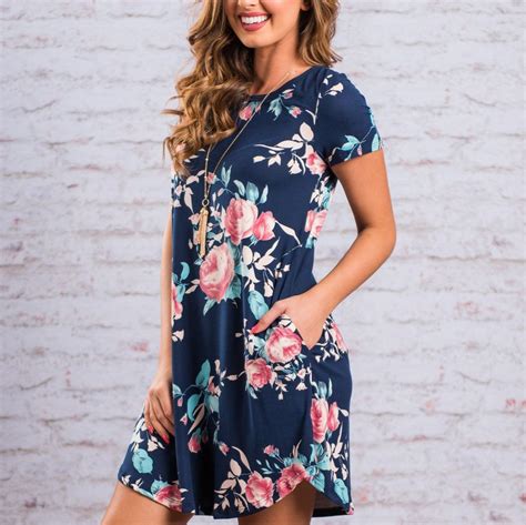 Casual Floral Dress With Pockets Milky Spoon