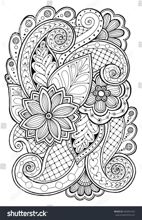 Hand Drawn Patterns With Flowers Ornate Patterns With Abstract Flowers