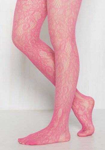 intricately exquisite tights in hot pink mod retro vintage tights pink tights
