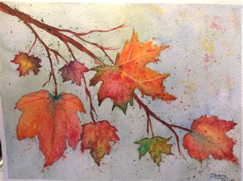 Watercolor Fall Leaves Fall Leaves Drawing Tree Watercolor Painting