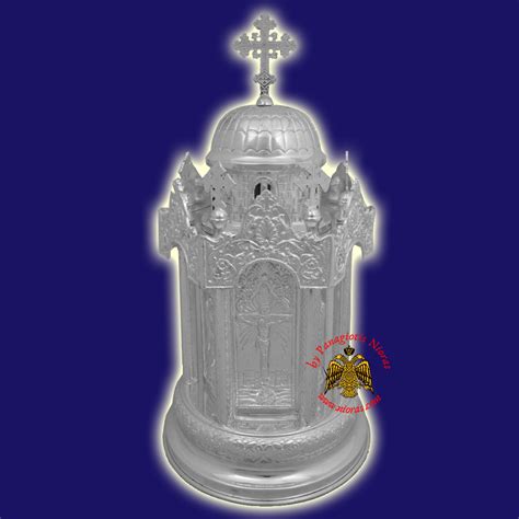 Silver 925 Metal Orthodox Church Tabernacle Hand Made In Greece Holy