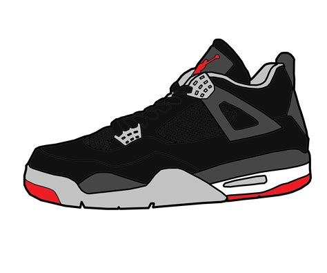 The image is png format with a clean transparent background. Jordan 4 'Bred' Sketch by MattisamazingPS on DeviantArt