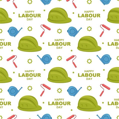 Premium Vector Happy Labor Day Seamless Pattern Illustration With