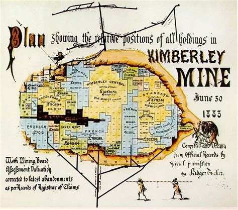 An Old Plan Showing The Relative Positions Of All Holdings In Kimberley