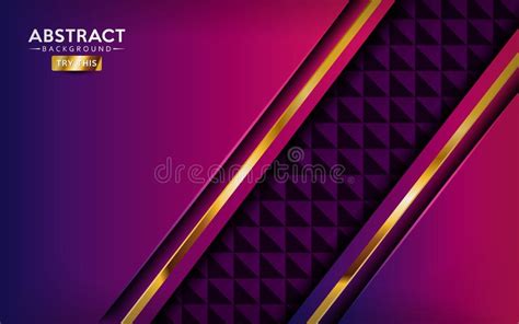 Modern Magenta Gradient Background With Golden Lines Abstract