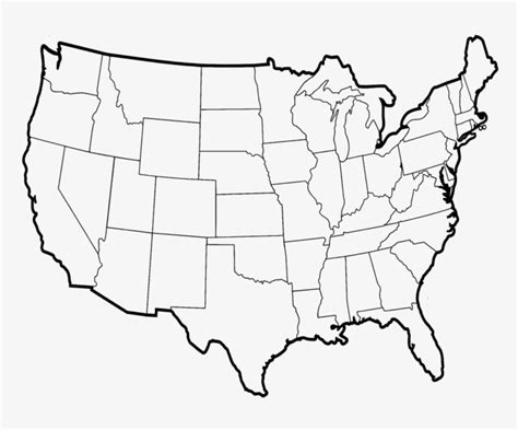 Us Map Outline Mapa De Estados Unidos Mudo Free Transparent Png